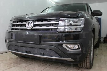 4 549 р. Защитная сетка в бампер (низ, ячейка 4х10 мм) Стрелка11 Премиум Volkswagen Teramont CA1 дорестайлинг (2016-2020) (Чёрная)  с доставкой в г. Тольятти. Увеличить фотографию 4