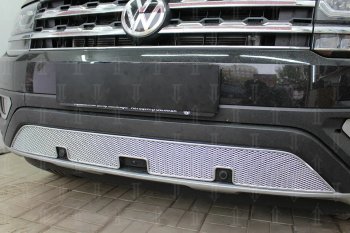 4 649 р. Защитная сетка в бампер (низ, ячейка 4х10 мм) Стрелка11 Премиум Volkswagen Teramont CA1 дорестайлинг (2016-2020) (Хром)  с доставкой в г. Тольятти. Увеличить фотографию 3