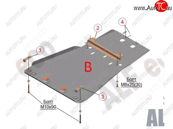 5 599 р. Защита картера двигателя и КПП (V-5,7) Alfeco Lexus LX570 J200 дорестайлинг (2007-2012) (Сталь 2 мм)  с доставкой в г. Тольятти