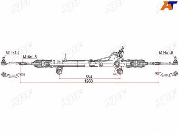 15 699 р. Рейка рулевая LHD SAT Toyota Hilux AN120 2-ой рестайлинг (2020-2025)  с доставкой в г. Тольятти. Увеличить фотографию 1