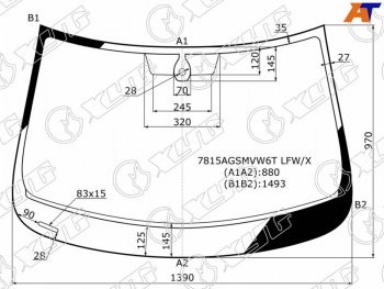 Стекло лобовое (Датчик дождя Круглый датчик дождя) XYG Volkswagen Polo Mk6 лифтбек (2020-2022)