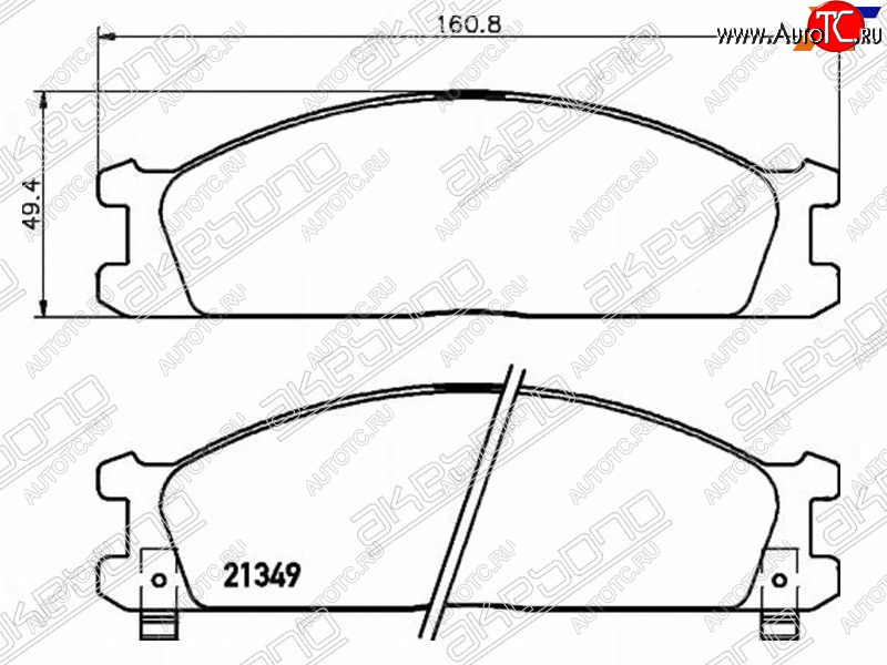 2 369 р. Колодки тормозные AKEBONO (передние) Nissan Pathfinder R50 дорестайлинг (1995-1999)  с доставкой в г. Тольятти