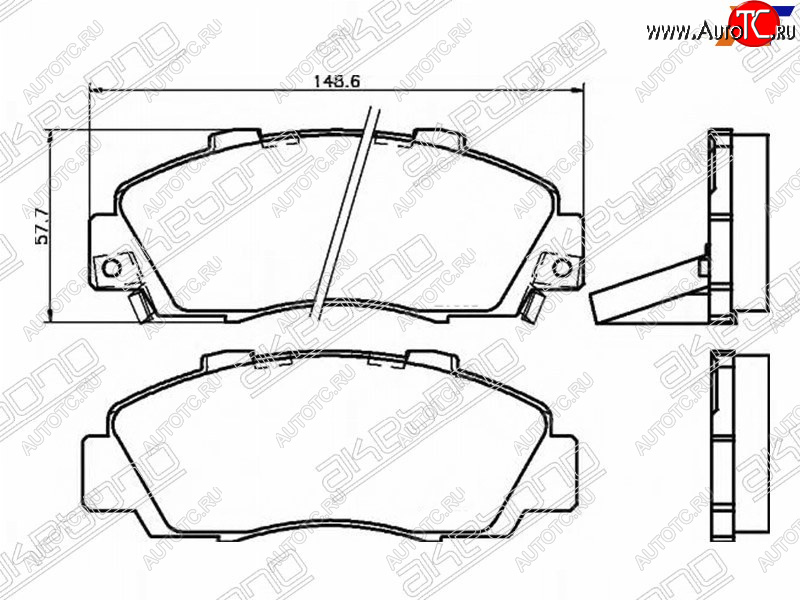 2 299 р. Колодки тормозные AKEBONO (передние) Honda Odyssey 1 (1994-1999)  с доставкой в г. Тольятти