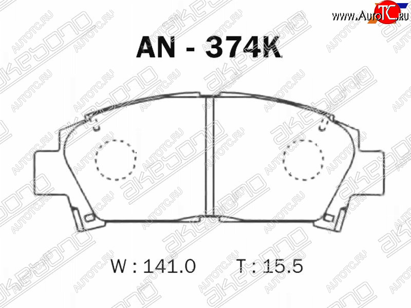 3 399 р. Колодки тормозные AKEBONO (передние) Toyota Avensis T220 седан рестайлинг (2000-2003)  с доставкой в г. Тольятти