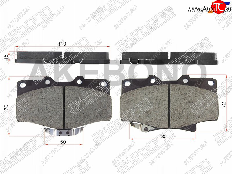 2 069 р. Колодки тормозные AKEBONO (передние) Toyota Land Cruiser 80 (1989-1997)  с доставкой в г. Тольятти