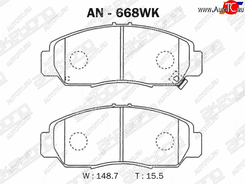 3 599 р. Колодки тормозные AKEBONO (передние) Honda Accord 8 CU седан дорестайлинг (2008-2011)  с доставкой в г. Тольятти