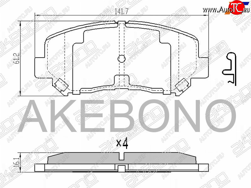 3 679 р. Колодки тормозные AKEBONO (передние) Mazda CX-5 KE рестайлинг (2015-2017)  с доставкой в г. Тольятти