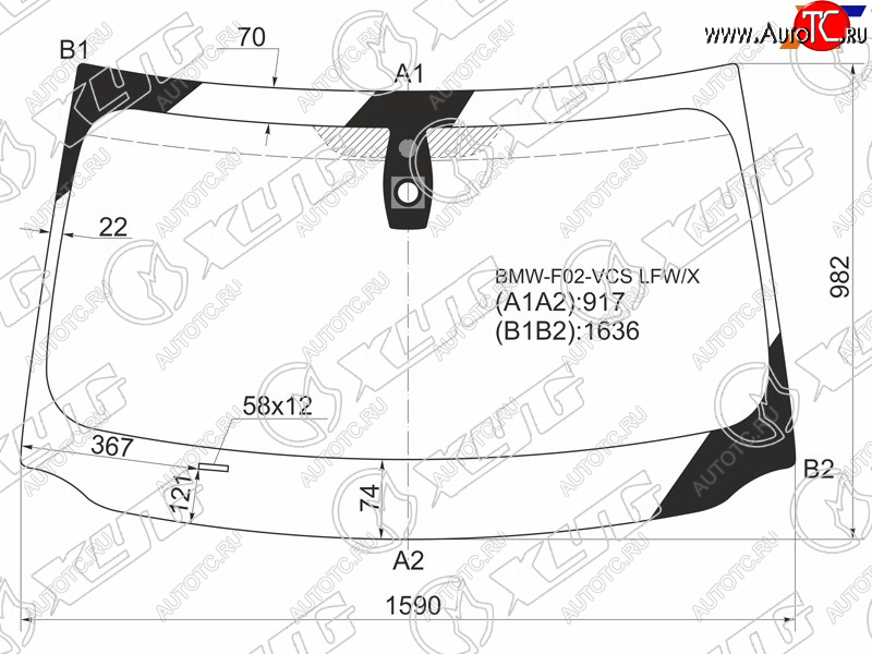 7 399 р. Стекло лобовое (Датчик дождя) XYG  BMW 7 серия  F01-F04 (2008-2015) седан  с доставкой в г. Тольятти