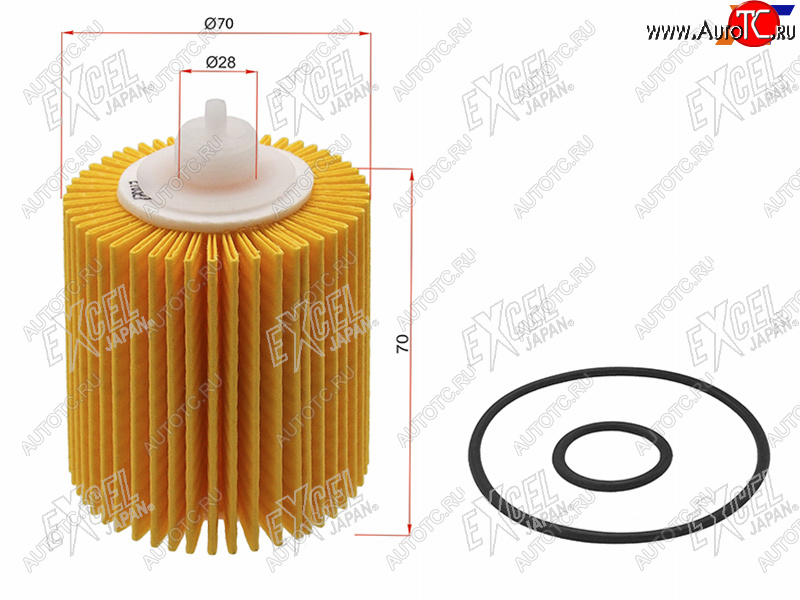 729 р. Фильтр масляный (картридж) EXCEL JAPAN Toyota Camry XV55 1-ый рестайлинг (2014-2017)  с доставкой в г. Тольятти