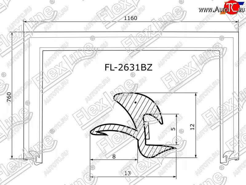 2 569 р. Молдинг лобового стекла (П-образный) FLEXLINE Honda Jazz (2001-2008)  с доставкой в г. Тольятти