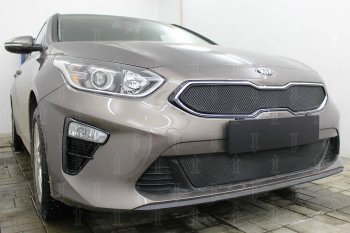 3 779 р. Защитная сетка в бампер (низ, ячейка 3х7 мм) Alfeco Стандарт KIA Ceed 3 CD универсал (2018-2025) (Чёрная)  с доставкой в г. Тольятти. Увеличить фотографию 5