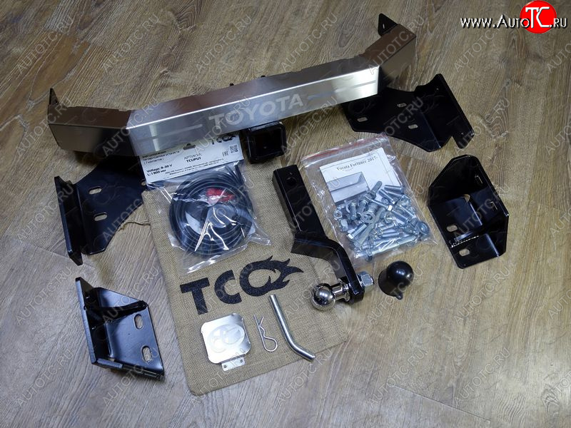 24 749 р. Фаркоп (тягово-сцепное устройство) TCC Тюнинг  Toyota Fortuner  AN160 (2020-2024) рестайлинг (оцинкованный, крюк Е, надпись Toyota)  с доставкой в г. Тольятти