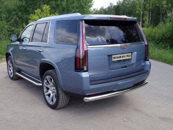 Защита задняя (нержавейка 76,1 мм) ТСС Тюнинг Cadillac (Кадиллак) Escalade (Эскалайд)  GMTK2 джип 5 дв. (2015-2020) GMTK2 джип 5 дв. короткая база