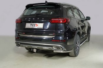 Защита заднего бампера (уголки, d42,4 мм) TCC Chery Tiggo 8 PRO (2021-2024)