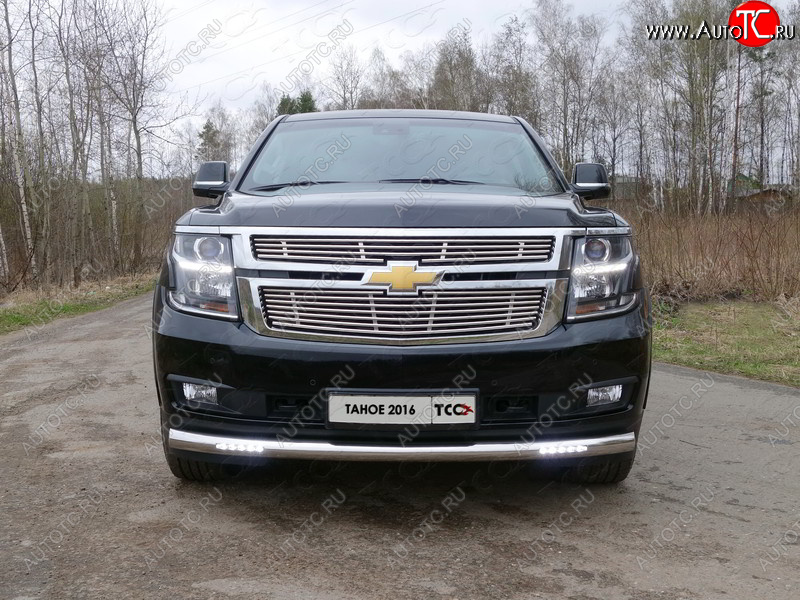 39 749 р. Защита переднего бампера нижняя с ДХО 76,1 мм ТСС Тюнинг  Chevrolet Tahoe  K2UC (2014-2021) (нержавейка)  с доставкой в г. Тольятти