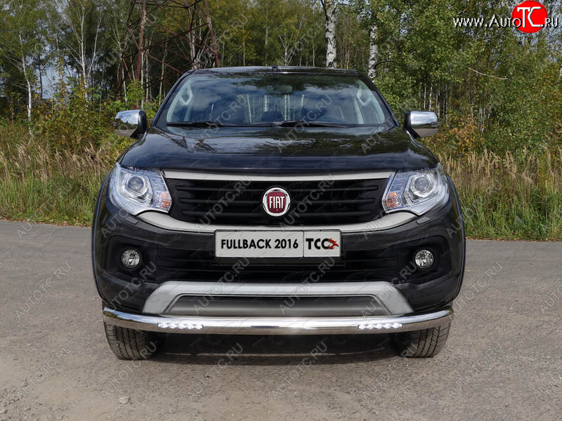 39 999 р. Защита переднего бампера нижняя с ДХО 76,1 мм ТСС Тюнинг  Fiat Fullback (2016-2018) (нержавейка)  с доставкой в г. Тольятти