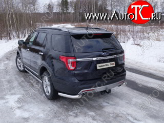 24 949 р. Защита задняя (уголки, нержавейка 76,1 мм) ТСС Тюнинг Ford Explorer U502 1-ый рестайлинг, 5 дв. (2015-2018)  с доставкой в г. Тольятти