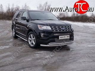 27 999 р. Защита передняя нижняя двойная 76,1*50,8 мм Тюнинг  Ford Explorer  U502 (2015-2018) 1-ый рестайлинг, 5 дв. (нержавейка)  с доставкой в г. Тольятти