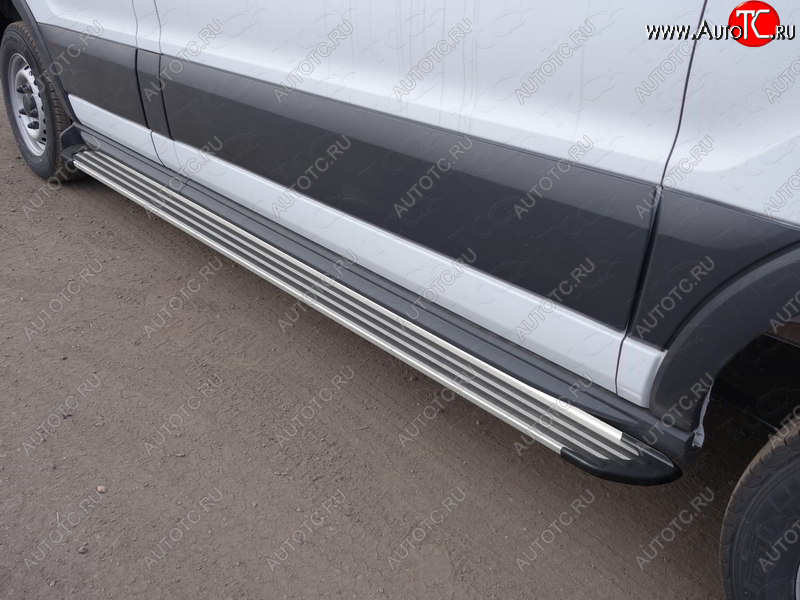 14 849 р. Порог правый алюминиевый Slim Line Silver, ТСС Тюнинг Ford Transit Connect (2013-2018) (Slim Line Silver)  с доставкой в г. Тольятти