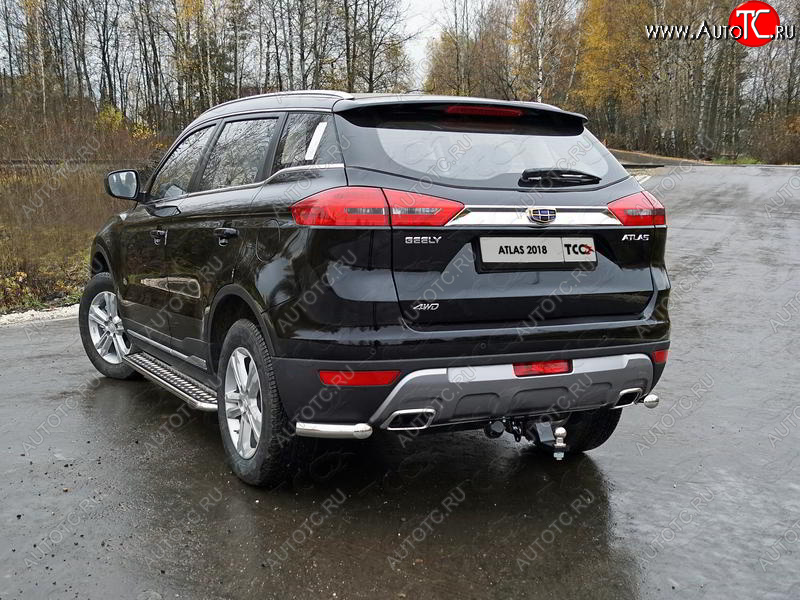 8 799 р. Защита заднего бампера (уголки, d60,3 мм) TCC Geely Atlas NL3 (2016-2022)  с доставкой в г. Тольятти