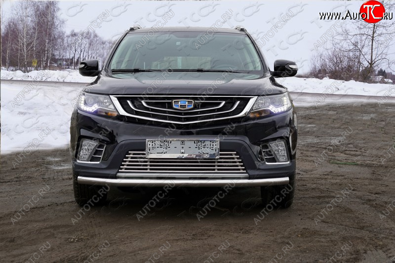 18 399 р. Защита переднего бампера нижняя d60,3 мм ТСС Тюнинг  Geely Emgrand X7 (2019-2021) 2-ой рестайлинг (нержавейка)  с доставкой в г. Тольятти