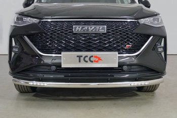 27 999 р. Защита переднего бампера нижняя с ДХО 60,3 мм ТСС Тюнинг Haval F7 рестайлинг (2022-2024) (нержавейка)  с доставкой в г. Тольятти. Увеличить фотографию 1