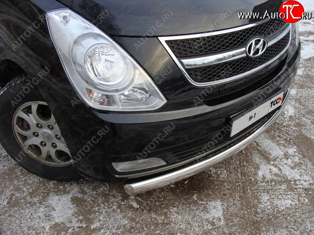 21 899 р. Защита переднего бампера нижняя 75*42 мм ТСС Тюнинг  Hyundai Starex/Grand Starex/H1  TQ (2014-2018) рестайлинг (нержавейка)  с доставкой в г. Тольятти