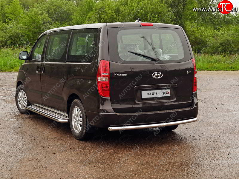 21 799 р. Защита задняя (центральная нержавейка 60,3 мм), ТСС Тюнинг  Hyundai Starex/Grand Starex/H1  TQ (2017-2022) 2-ой рестайлинг (центральная)  с доставкой в г. Тольятти