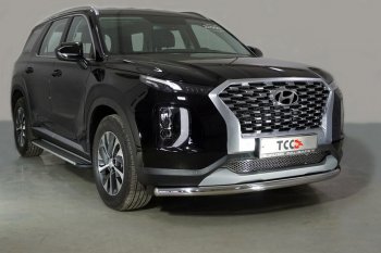 Защита переднего бампера нижняя d60,3 мм ТСС Тюнинг Hyundai Palisade LX2 (2018-2022)  (нержавейка)