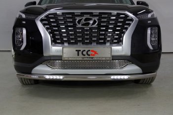 Защита переднего бампера нижняя с ДХО 60,3 мм ТСС Тюнинг Hyundai (Хюндаи) Palisade (палисад)  LX2 (2018-2022) LX2  (нержавейка)