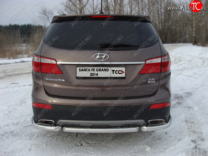 11 749 р. Защита задняя (нержавейка 60,3 мм) ТСС Тюнинг Hyundai Santa Fe DM дорестайлинг (2012-2016)  с доставкой в г. Тольятти