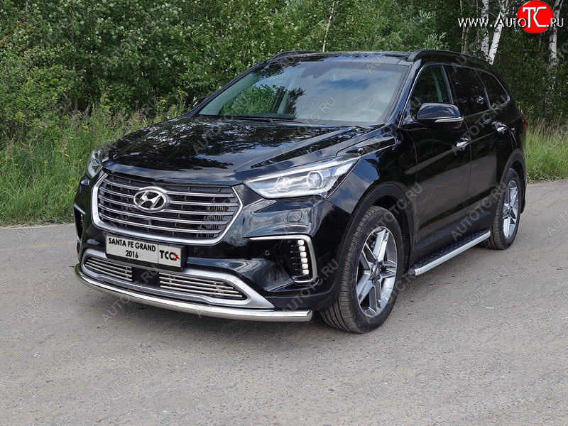 15 549 р. Защита переднего бампера нижняя d60,3 мм ТСС Тюнинг  Hyundai Grand Santa Fe  1 DM (2016-2018) рестайлинг (нержавейка)  с доставкой в г. Тольятти