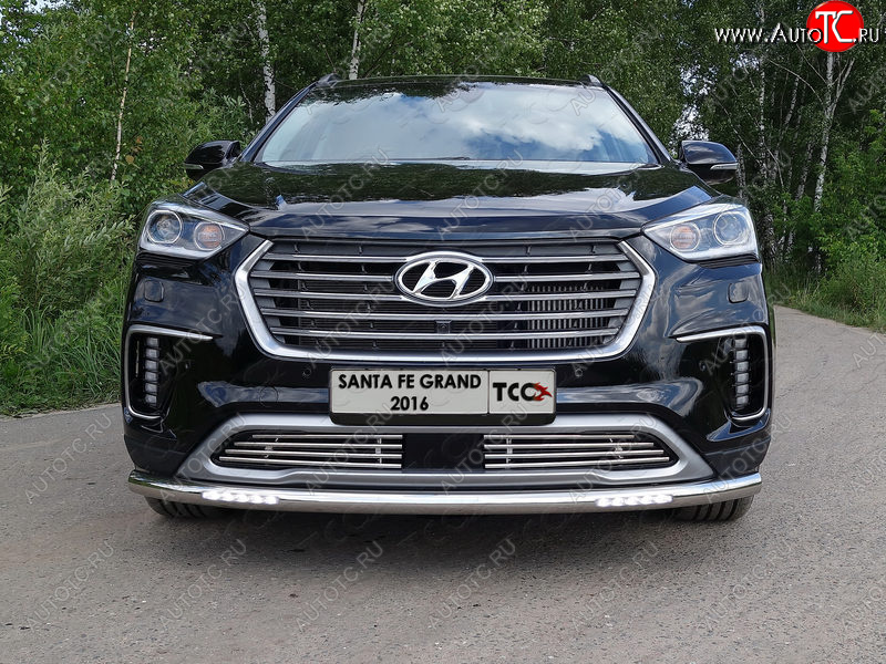 35 849 р. Защита переднего бампера нижняя с ДХО 60,3 мм ТСС Тюнинг  Hyundai Grand Santa Fe  1 DM (2016-2018) рестайлинг (нержавейка)  с доставкой в г. Тольятти