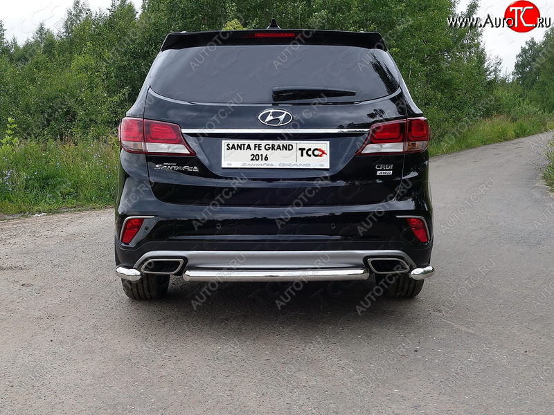 12 299 р. Защита задняя (центральная 60,3 мм) ТСС Тюнинг  Hyundai Santa Fe  DM (2015-2019) рестайлинг (центральная)  с доставкой в г. Тольятти