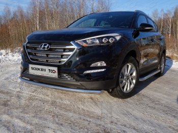 17 649 р. Защита переднего бампера нижняя d60,3 мм ТСС Тюнинг Hyundai Tucson TL дорестайлинг (2015-2018) (нержавейка)  с доставкой в г. Тольятти. Увеличить фотографию 1