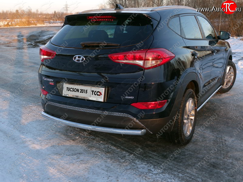 15 999 р. Защита задняя (нержавейка 60,3 мм) ТСС Тюнинг Hyundai Tucson TL дорестайлинг (2015-2018)  с доставкой в г. Тольятти