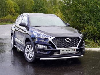 17 649 р. Защита переднего бампера нижняя d60,3 мм ТСС Тюнинг Hyundai Tucson TL рестайлинг (2018-2021) (нержавейка)  с доставкой в г. Тольятти. Увеличить фотографию 1