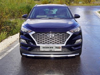 Защита переднего бампера нижняя с ДХО 60,3 мм ТСС Тюнинг Hyundai (Хюндаи) Tucson (Туссон)  TL (2018-2021) TL рестайлинг  (нержавейка)