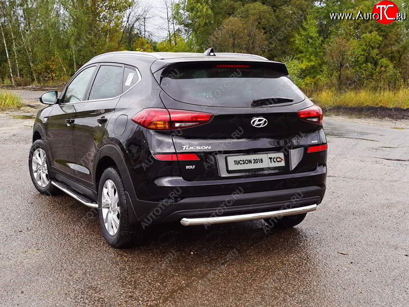 16 899 р. Защита задняя (нержавейка 60,3 мм) ТСС Тюнинг Hyundai Tucson TL рестайлинг (2018-2021)  с доставкой в г. Тольятти