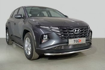 Защита переднего бампера нижняя d42,4 мм ТСС Тюнинг Hyundai (Хюндаи) Tucson (Туссон)  NX4 (2020-2022) NX4  (нержавейка)