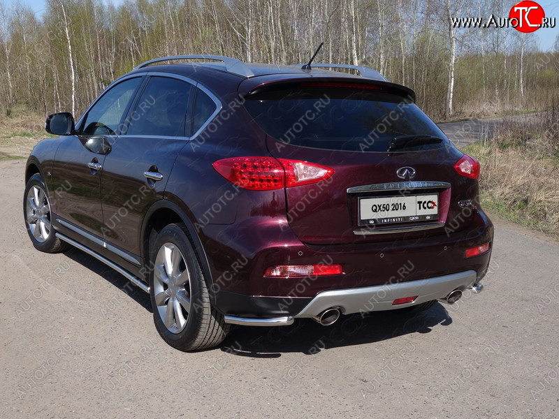 13 249 р. Защита заднего бампера (уголки, d42,4 мм) TCC INFINITI Qx50 J50 рестайлинг (2015-2018)  с доставкой в г. Тольятти