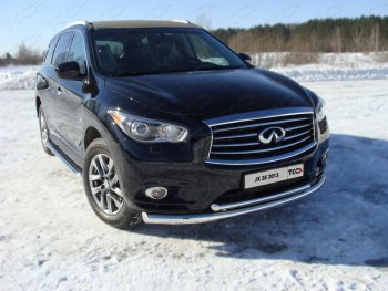 Защита переднего бампера нижняя d76,1*50,8 мм ТСС Тюнинг INFINITI QX60 L50 дорестайлинг (2013-2016) ()