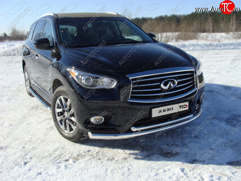 27 999 р. Защита переднего бампера нижняя d76,1*50,8 мм ТСС Тюнинг INFINITI QX60 L50 дорестайлинг (2013-2016) (нержавейка)  с доставкой в г. Тольятти