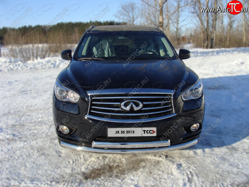 30 999 р. Защита переднего бампера нижняя d76,1*75 мм ТСС Тюнинг INFINITI QX60 L50 дорестайлинг (2013-2016) (нержавейка)  с доставкой в г. Тольятти