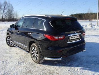 Защита задняя (уголки, нержавейка 76,1 мм) ТСС Тюнинг INFINITI (Инфинити) QX60 (КуХ60)  L50 (2013-2016) L50 дорестайлинг