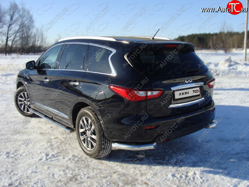 24 949 р. Защита задняя (уголки, нержавейка 76,1 мм) ТСС Тюнинг  INFINITI QX60  L50 (2013-2016) дорестайлинг  с доставкой в г. Тольятти