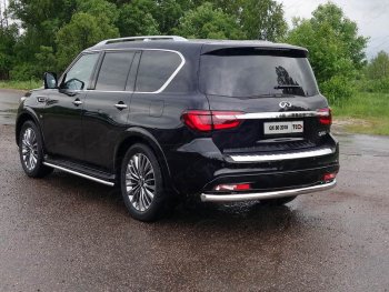 Защита задняя (нержавейка 76,1 мм) ТСС Тюнинг INFINITI (Инфинити) QX80 (КуХ80)  Z62 (2018-2024) Z62 2-ой рестайлинг