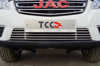 5 599 р. Декоративная вставка переднего бампера ТСС Тюнинг  JAC T6 (2018-2024) пикап (d 12 мм)  с доставкой в г. Тольятти. Увеличить фотографию 1