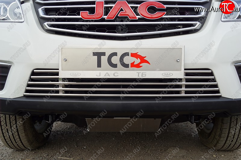 5 599 р. Декоративная вставка переднего бампера ТСС Тюнинг  JAC T6 (2018-2024) пикап (d 12 мм)  с доставкой в г. Тольятти