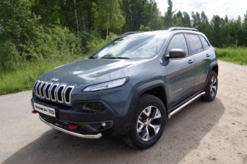 Защита переднего бампера (Trailhawk, d60,3 мм) ТСС Тюнинг Jeep Cherokee KL дорестайлинг (2014-2017)  (нержавейка)